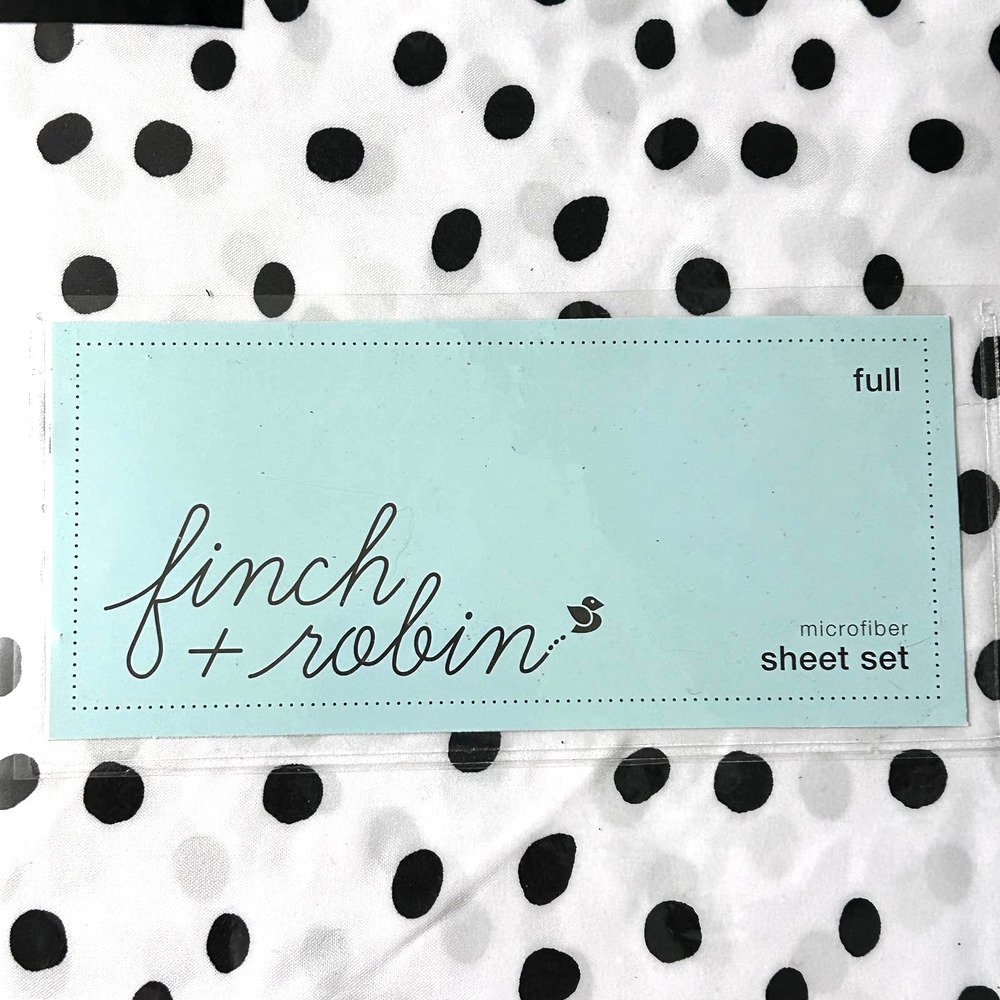 Finch + Robin Microfiber Sheet Set Sz Full Polka Dots Graphic - Picture 3 of 6